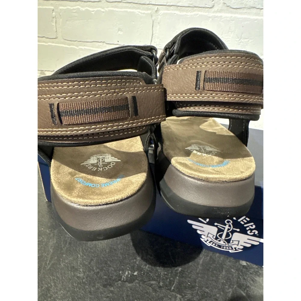 Dockers Supreme Comfort Mens Brown Adjustable Strap Sandals 90-22058 Size 12W